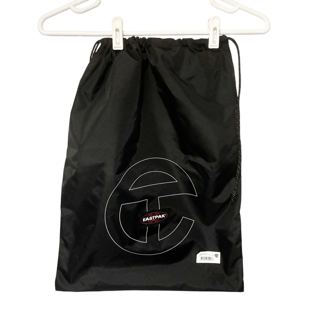 Telfar x Eastpack Black Medium Drawstring Nylon Dustbag Backpack NEW